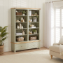 Marbury Sage Green Painted Grand Double Library Bookcase with 2 Drawers