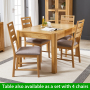 Soho Oak Medium Extending Dining Table – to seat 4 to 6 people