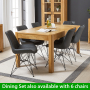 Soho Oak Medium Dining Table with 4 qty Brogan Charcoal Chair Set