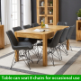 Soho Oak Medium Dining Table with 4 qty Brogan Charcoal Chair Set