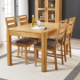 Soho Oak Medium Dining Table with 4 Dining Chairs Set