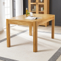 Soho Oak Medium Dining Table with 4 Dining Chairs Set