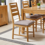 Soho Oak Medium Dining Table with 4 Dining Chairs Set