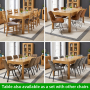 Soho Oak Large Dining Table with 6 qty Brogan Charcoal Chair Set