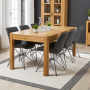 Soho Oak Large Dining Table with 6 qty Brogan Charcoal Chair Set