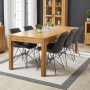 Soho Oak Large Dining Table with 6 qty Brogan Charcoal Chair Set