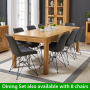 Soho Oak Large Dining Table with 6 qty Brogan Charcoal Chair Set