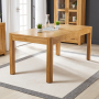 Soho Oak Large Dining Table with 6 qty Brogan Charcoal Chair Set