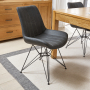 Soho Oak Large Dining Table with 6 qty Brogan Charcoal Chair Set