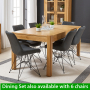 Soho Oak Large Dining Table with 8 qty Brogan Charcoal Chair Set