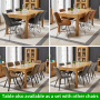 Soho Oak Large Dining Table with 6 Dining Chairs Set