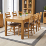 Soho Oak Large Dining Table with 6 Dining Chairs Set