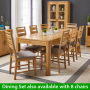 Soho Oak Large Dining Table with 6 Dining Chairs Set