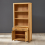 Soho Oak Large Tall Bookcase with 2 Door Cupboard and Drawer