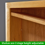 Soho Oak Curved Small Compact Low Bookcase with 2 Drawers