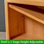 Soho Oak Curved Small Compact Low Bookcase with 2 Drawers