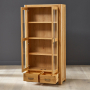 Soho Oak Glazed 2 Door 2 Drawer Tall Display Cabinet Unit