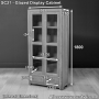 Soho Oak Glazed 2 Door 2 Drawer Tall Display Cabinet Unit