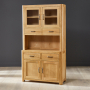 Soho Oak Small Glazed 2 Door 2 Drawer Dresser