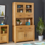 Soho Oak Small Glazed 2 Door 2 Drawer Dresser