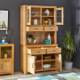 Soho Oak Small Glazed 2 Door 2 Drawer Dresser