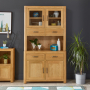 Soho Oak Small Glazed 2 Door 2 Drawer Dresser