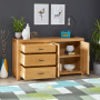 Soho Oak Large Sideboard with 3 Drawers and 2 Doors