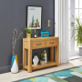 Soho Oak 2 Drawer Console Hall Table