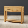 Soho Oak 2 Drawer Console Hall Table