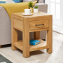 Soho Oak 1 Drawer Lamp Side Table