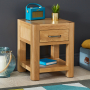 Soho Oak 1 Drawer Lamp Side Table