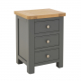 Marbury Slate Grey Painted 3 Drawer Bedside Table