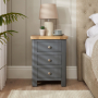 Marbury Slate Grey Painted 3 Drawer Bedside Table