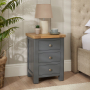 Marbury Slate Grey Painted 3 Drawer Bedside Table