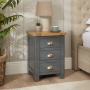 Marbury Slate Grey Painted 3 Drawer Bedside Table