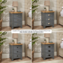 Marbury Slate Grey Painted 3 Drawer Bedside Table