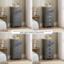 Marbury Slate Grey Painted 5 Drawer Tallboy Narrow Chest