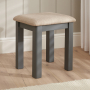 Marbury Slate Grey Painted Dressing Table Stool with Natural Fabric Seat