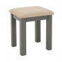 Marbury Slate Grey Painted Dressing Table Stool with Natural Fabric Seat