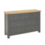 Marbury Slate Grey Painted 3 over 4 Drawer Wide Chest