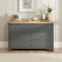 Marbury Slate Grey Painted 3 over 4 Drawer Wide Chest