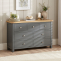 Marbury Slate Grey Painted 3 over 4 Drawer Wide Chest