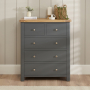 Marbury Slate Grey Painted 2 over 3 Drawer Chest