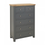 Marbury Slate Grey Painted 2 over 4 Drawer Chest