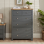 Marbury Slate Grey Painted 2 over 4 Drawer Chest