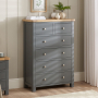 Marbury Slate Grey Painted 2 over 4 Drawer Chest