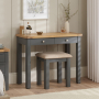 Marbury Slate Grey Painted 2 Drawer Dressing Table Set with Stool