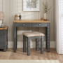 Marbury Slate Grey Painted 2 Drawer Dressing Table Set with Stool