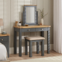 Marbury Slate Grey Painted 2 Drawer Dressing Table Set with Mirror & Stool