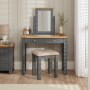 Marbury Slate Grey Painted 2 Drawer Dressing Table Set with Mirror & Stool